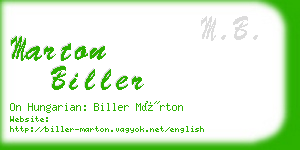 marton biller business card